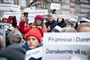 Tavs demonstration for Radio24syv foran Kulturministeriet før medieordførere mødes for at tale med kulturministeren om de klager, der er modtaget over behandlingen af ansøgninger til dab-udbuddet, der gik til Radio Loud.