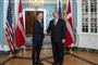 Udenrigsminister Jeppe Kofod (S), tv. mødtes onsdag med USA's udenrigsminister, Mike Pompeo, i Washington, hvor blandt andet Grønland og Arktis var på dagsordenen.