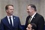 Udenrigsminister Jeppe Kofod (S, tv.), der her ses med USA's udenrigsminister, Mike Pompeo, er tilfreds med EU-afgørelse om, at varer fra israelske bosættelser og besatte områder skal mærkes tydeligt. (Arkivfoto)
