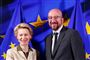Den kommende EU-præsident Charles Michel sammen med den kommende formand for EU-Komissionen Ursula von der Leyen.