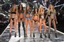 Fra venstre supermodellerne Martha Hunt, Lais Ribeiro, Josephine Skriver fra Danmark, Sara Sampaio, Stella Maxwell og Romee Strijd ved The Victoria's Secret fashion show i 2018 i New York City.