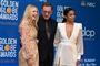 Skuespillerne Dakota Fanning (t.v.), Tim Allen (i midten) og Susan Kelechi Watson (t.h.) præsenterede mandag eftermiddag dansk tid nomineringer til Golden Globe-prisuddelingen.