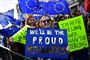 Unge er de største tilhængere af EU og de mest venstreorienterede vælgere i Storbritannien. Her ses unge demonstranter, der kæmper for at Storbritannien skal forblive i EU.