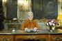Dronning Margrethe holder nytårstale hvert år, men hvordan bordet er pyntet, ved hun ikke. Her ses hun i gang med talen i 2012. (Arkivfoto)