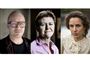 Fra venstre ses Rasmus Nordqvist, Josephine Fock og Theresa Scavenius, der alle tre er favoritter til at blive formand for Alternativet.