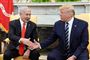 USA's præsident, Donald Trump (til højre), har mandag taget imod den israelske premierminister, Benjamin Netanyahu (til venstre), i Det Hivde Hus.