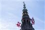 Danmarks flag, Dannebrog, blafrer på Christiansborg i København, onsdag den 5. februar 2020.