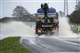 Regn og blæst over Danmark lørdag den 22 februar 2020. Her et stykke oversvømmet ved på Bredstrupvej ved Fredericia.