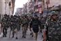 Paramilitære enheder ses her patruljere i New Delhi, efter uroligheder i weekenden. (Arkivfoto)