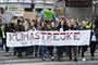 Som følge af de danske myndigheders anbefalinger i forhold til coronavirusset bliver klimastrejker i 16 danske byer aflyst fredag den 13. marts. Her ses skoleelever under en klimastrejke i Aarhus sidste år.
