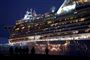 Krydstogtskibet "Diamond Princess" var underlagt karantæne i to uger i havnen i Yokohama i Japan i februar. (Arkivfoto)
