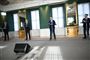 Finansminister Nicolai Wammen (S), erhvervsminister Simon Kollerup (S), beskæftigelsesminister Peter Hummelgaard (S) og skatteminister Morten Bødskov (S) holder pressemøde i Finansministeriet.