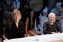 Oh Land (Nanna Øland Fabricius) og dronning Margrethe har arbejdet sammen om to balletforestillinger i Tivoli. De sidder her sammen i forbindelse med "Snedronningen" i november 2019. (Arkivfoto)