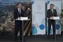 Boligminister Kaare Dybvad Bek (S) og klima, - energi- og forsyningsminister Dan Jørgensen (S) præsenterer regeringens udspil til en ny grøn boligaftale på et pressemøde i Eigtveds Pakhus i København.