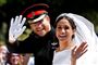 Britiske prins Harry og hertuginde Meghan blev gift i den engelske hovedstad, London, i 2018. (Arkivfoto)