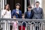 Prins Felix ses her til venstre for sin far, prins Joachim. Til venstre for prins Felix står prins Henrik, prins Nikolai, prinsesse Athena og yderst prinsesse Marie. (Arkivfoto)