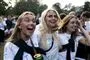tre piger i Dyrehaven til "puttefest" i 2019 
