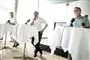 Formand for KL Jacob Bundsgaard og Anders Bondo Christensen fra Lærernes Centralorganisation under pressemøde 