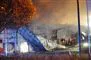 Bygning kollapset under brand
