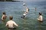 folk på stranden