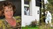 Portræt af Anne-Elisabeth Hagen og politi ved Hagens hus