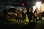 Udklædte børn fejrer Halloween