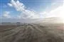 mindre sandstorm på strand på Rømø