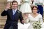 Prinsesse Eugenie og Jack Brooksbank forlader kirken.