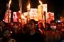 Demonstranter på gaden i Dhaka, Bangladesh