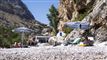 strandgæster på Ahata-stranden på den græske ø Karpathos