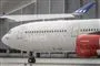 Et stort SAS-fly i Københavns Lufthavn taxier ud til startbanen
