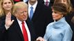 Trump aflægger ed, Melania holder biblen.