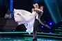 Sara Bro med partner Morten Kjeldgaard på dansegulvet