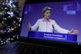 billede af Ursula von der Leyen på en tv-skærm