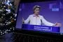 billede af Ursula von der Leyen på en tv-skærm