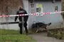 politimand og hund går ved bygning i aarhus