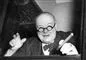 Winston Churchill med butterfly og cigar i hånden