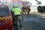 redningsmandskab til stede ved trafikulykke