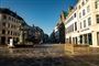 Et helt mennesketomt Amagertorv i København