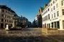 Et helt mennesketomt Amagertorv i København