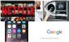 En collage med Google, Iphone, Netflix og en flaskeautomat