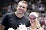 Caroline Wozniacki sammen med sin mand David Lee