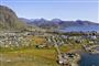 byen narsaq i Grøndland set fra luften