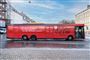 En rød Coca-Cola bus