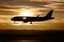 fly i luften i solnedgang