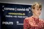 Tyra Grove Krause under et af de mange corona-pressemøder