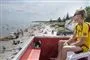 En livredder på en strand