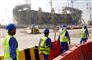 arbejder går foran stadionbyggeri i Qatar 