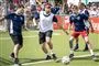 Michael Laudrup, Malte Ebert og kronprins Frederik spiller fodbold
