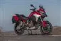 En rød potent motorcykel